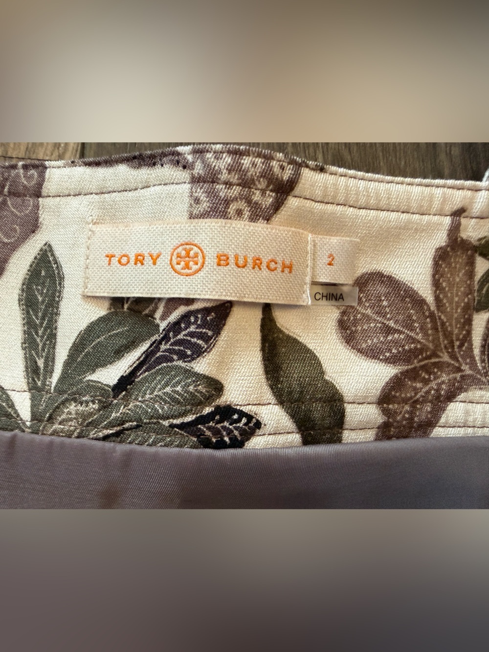 Tory Burch Botanical Print Mikado Apron Dress Floral Zip Front Sleeveless Size 2 - Picture 3 of 9